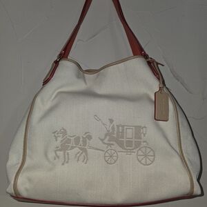 Coach White and Red Shoulder Bag